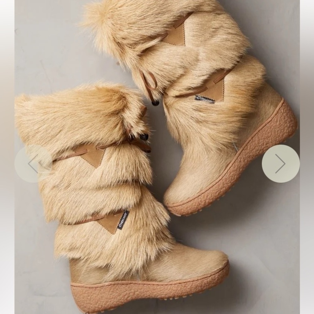 Overland Anna Wool-lined Fur Boots Size 10